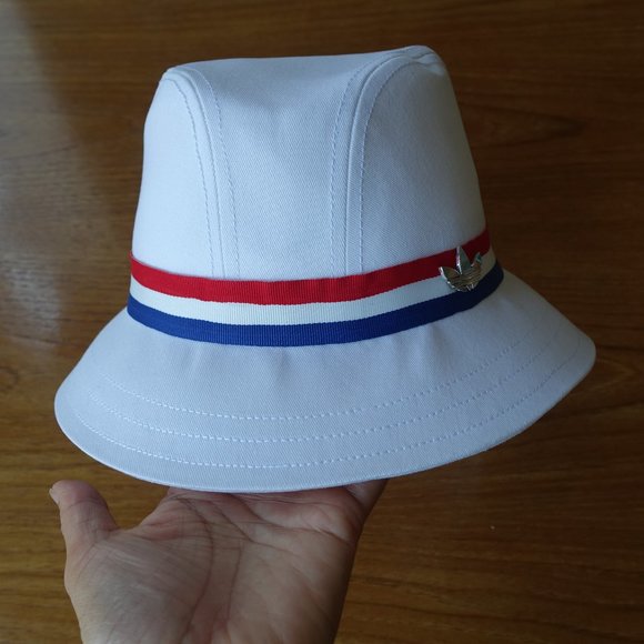 Adidas white cotton fedora hat Medium MED - Picture 13 of 14